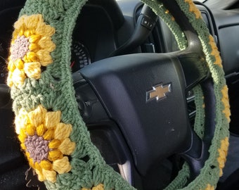 Ashley crochet steering wheel cover