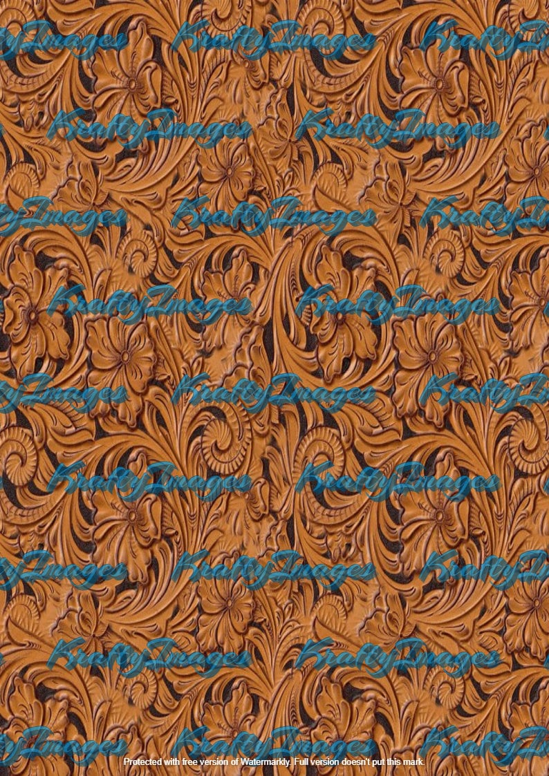 Tooled Leather Background Png Sublimation Design, Tooled Leather