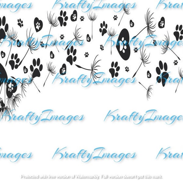 Animal Paw Dandelion/PNG/Puppy/Dog/Kitty/kitten/animals/dandelions/wish/wishing/flower/lover/love