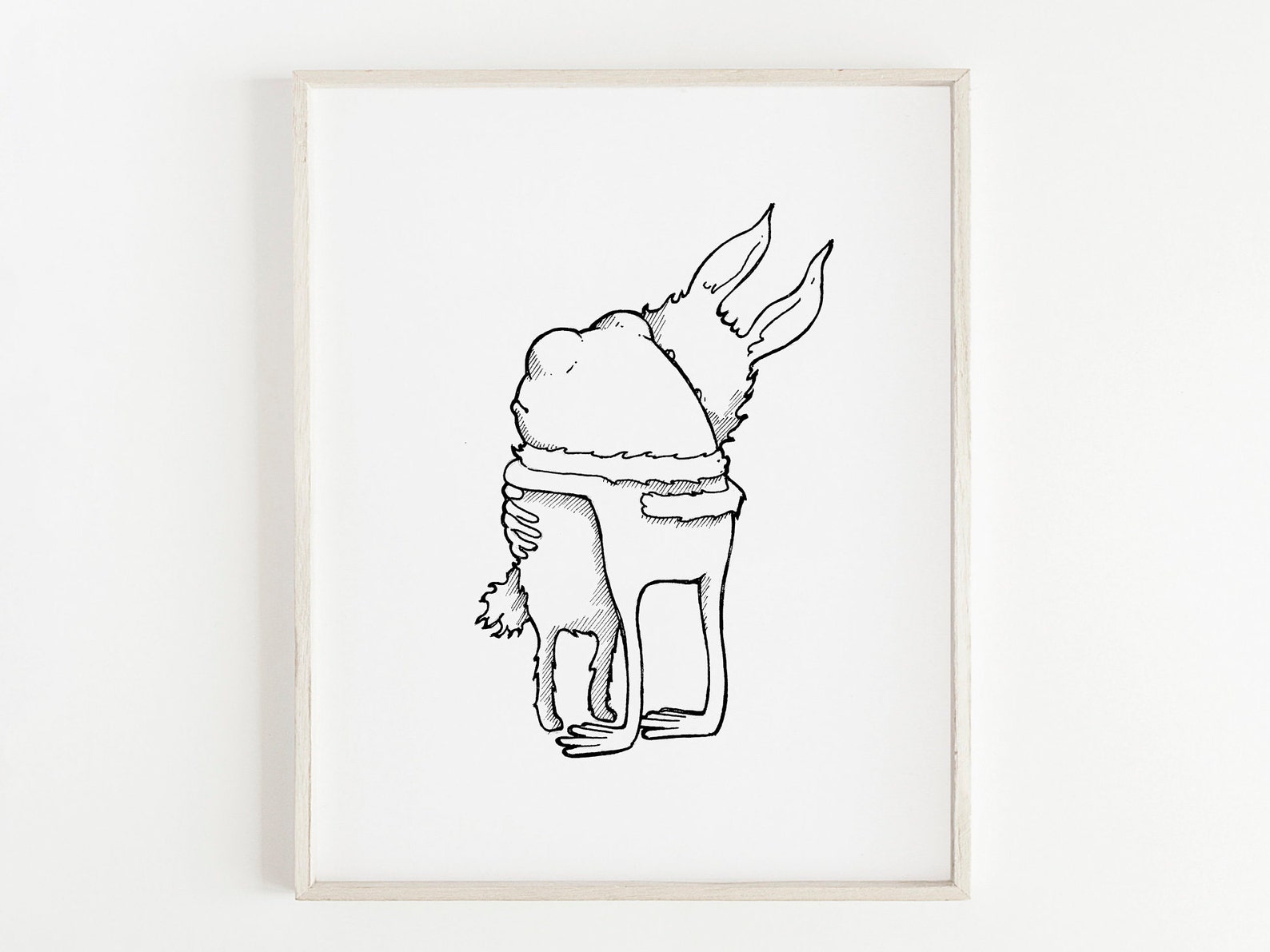 Frog and Bunny Hugging Art Printable | Frog Wall Art | Bunny Wall Art ...