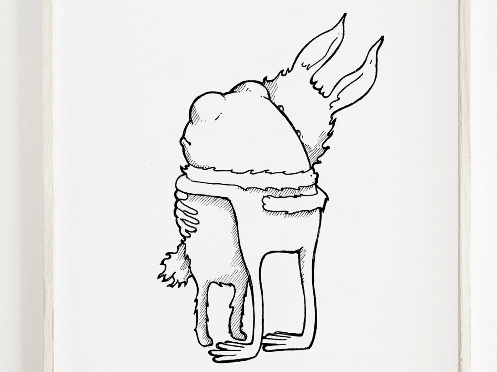 Frog and Bunny Hugging Art Printable | Frog Wall Art | Bunny Wall Art ...