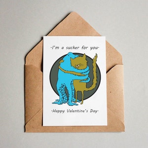 Blue Valentine Octopus - Carte de chat Imprimable (fr) I'm A Sucker For You Valentine (fr) Kid Valentine Imprimable -- Boy Valentine - France Valentine