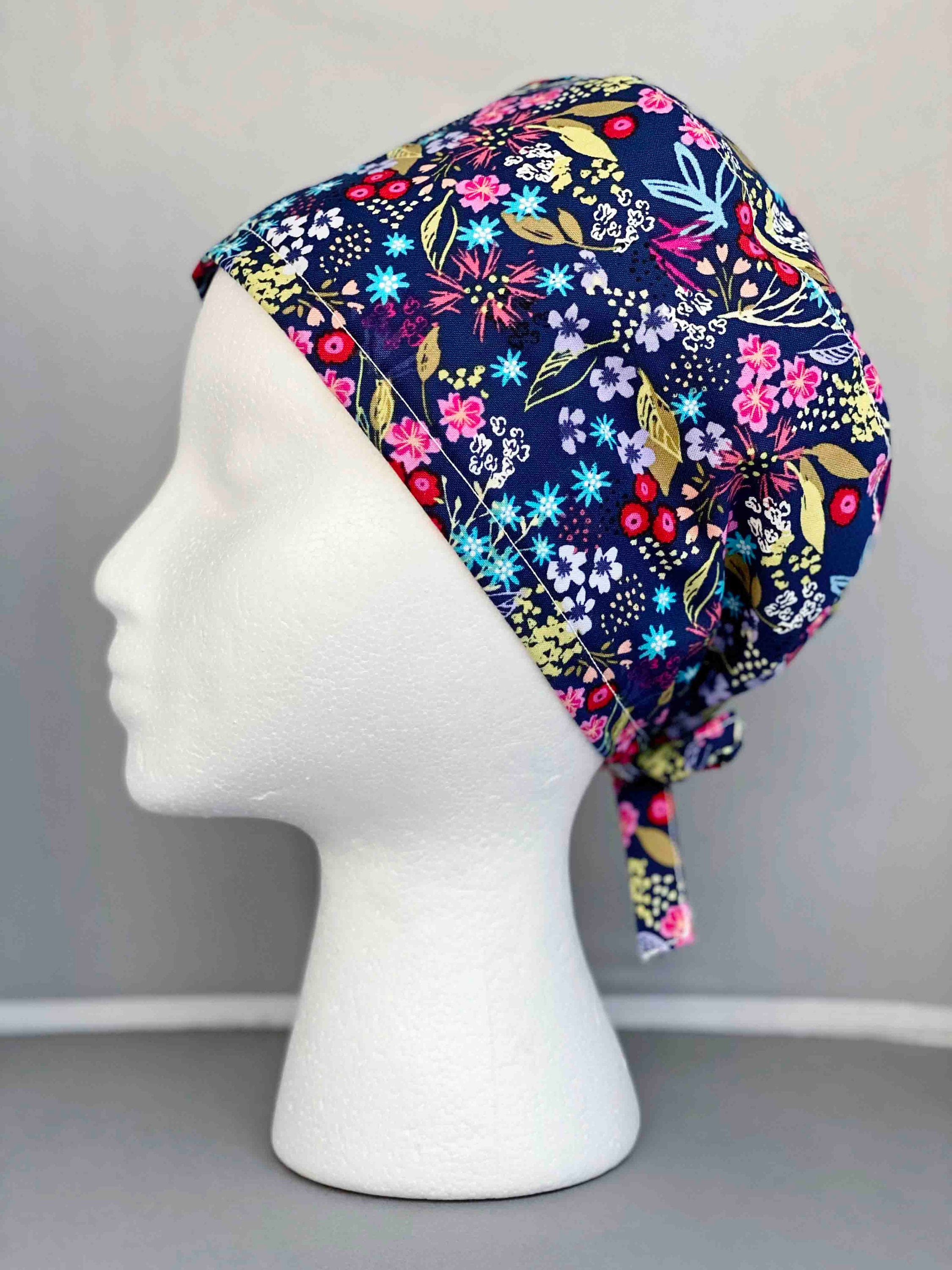 Embroidered Scrub Cap for Women, Hair Cover for Nurses, Medical Hair
