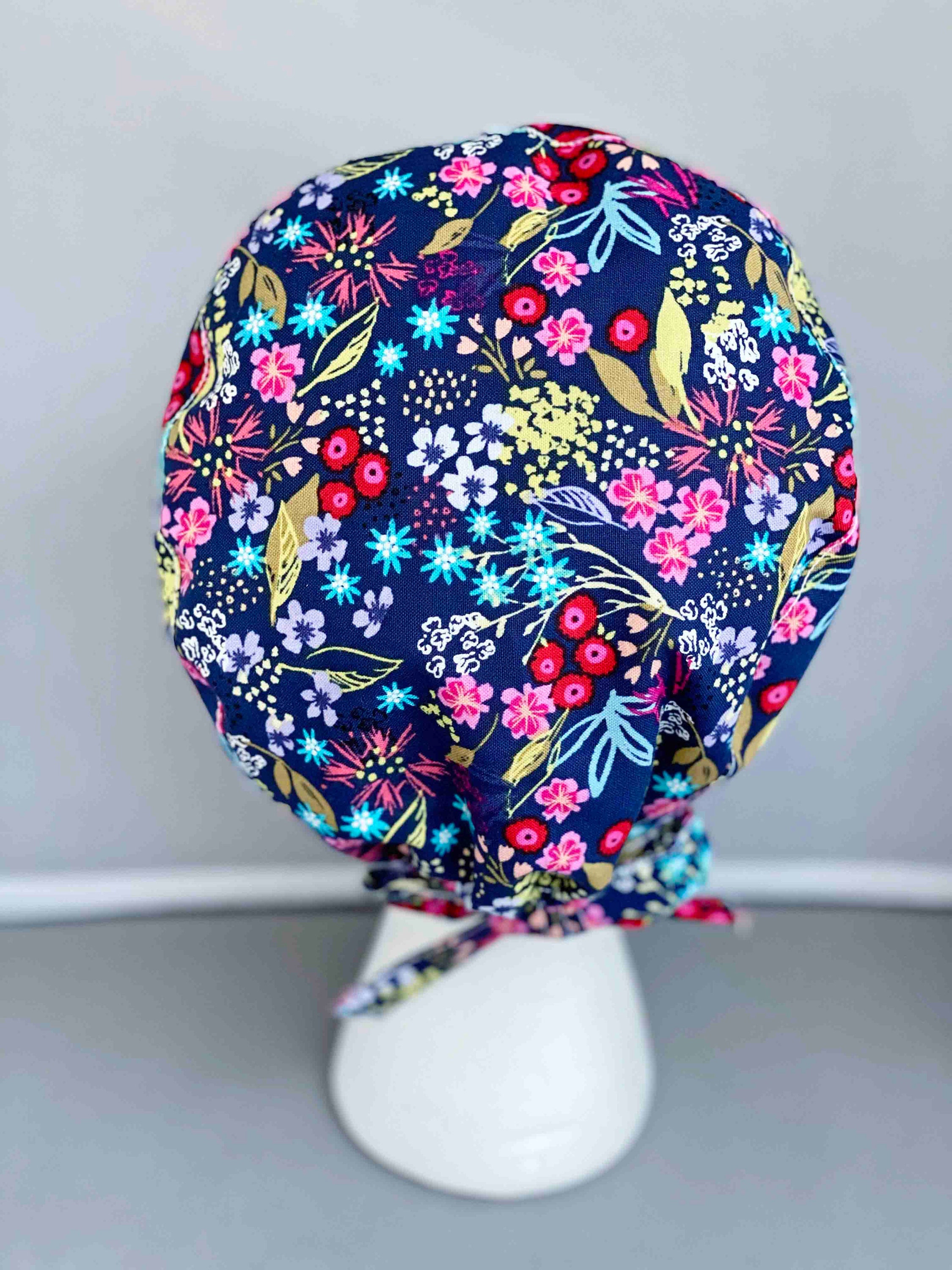 Embroidered Scrub Cap for Women, Hair Cover for Nurses, Medical Hair