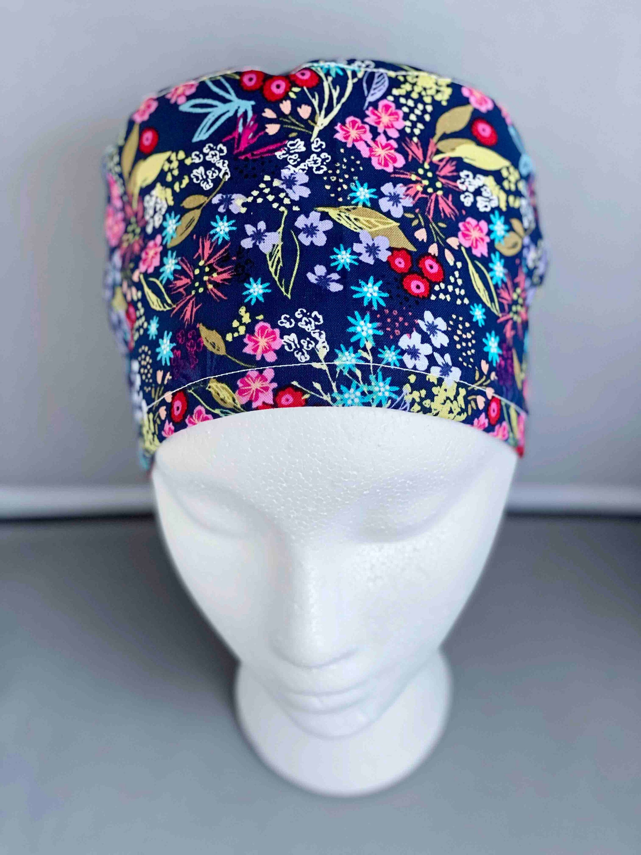 Embroidered Scrub Cap for Women, Hair Cover for Nurses, Medical Hair