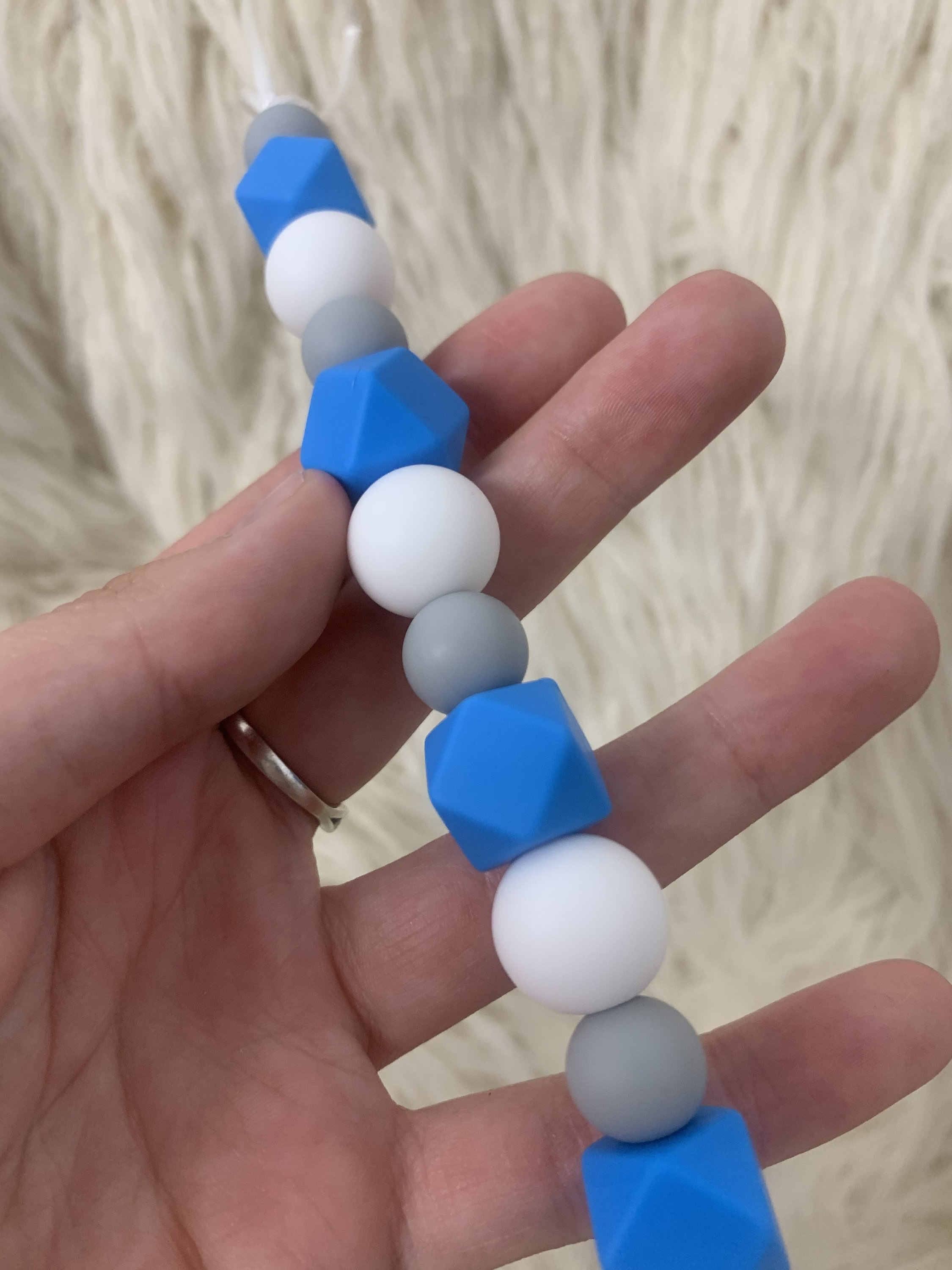 Custom UNC Colored Pacifier Clip, Blue and Grey Pacifier Clips for Baby