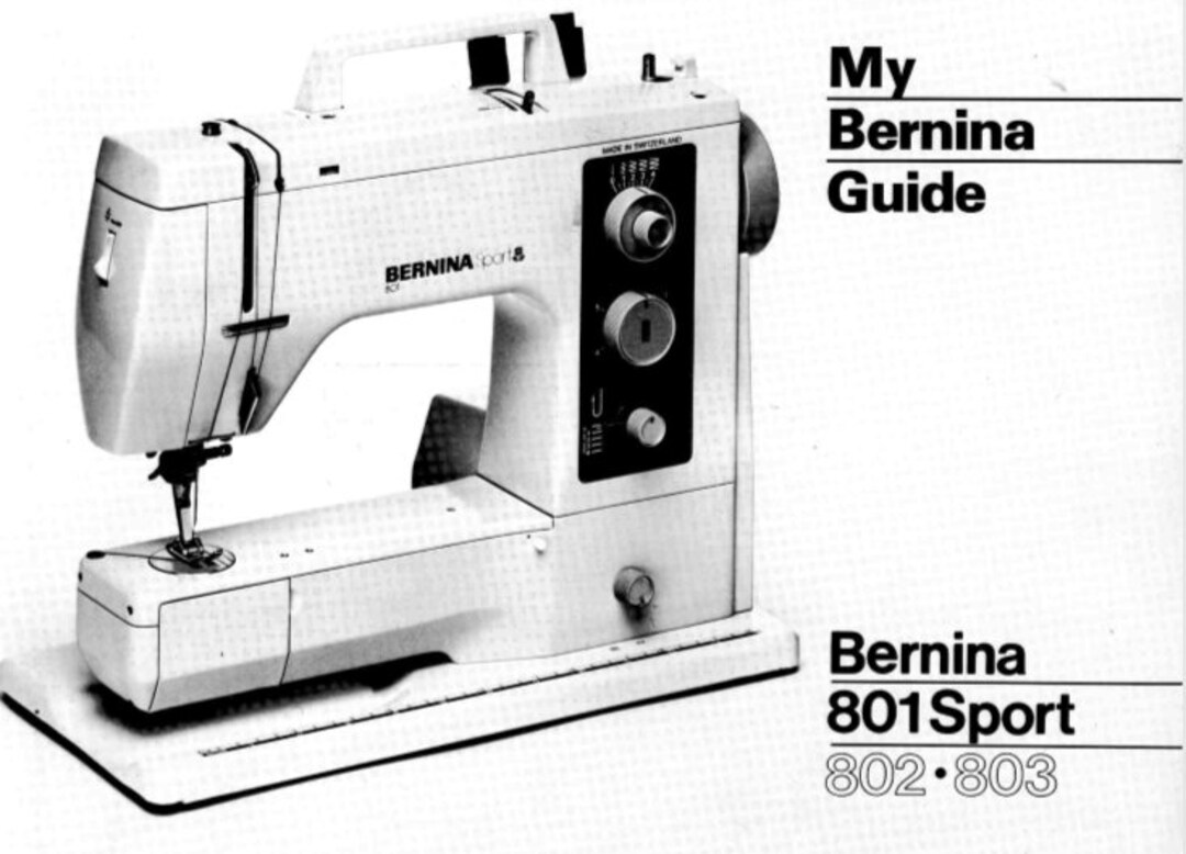 Bernina 801 Sport 802 803 Sewing Machine Manual PDF Etsy