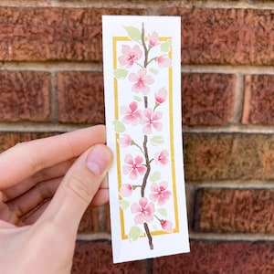 Cherry Blossoms watercolor bookmark | Original hand painted bookmark