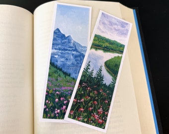 Mountain and river wildflowers | Printed art bookmark