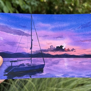 Cartão Postal Artístico: Pôr do Sol de Nafplio