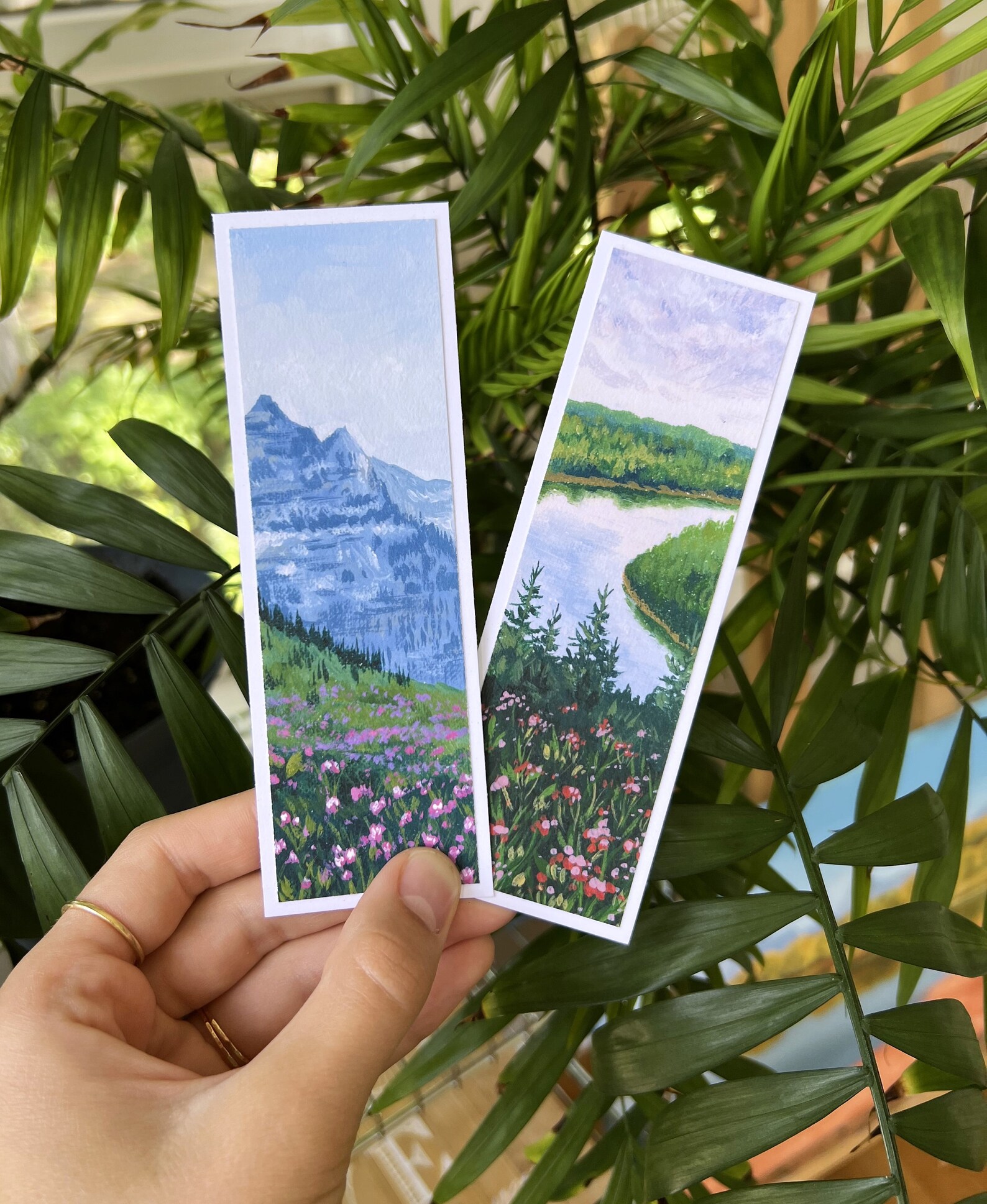 Mountain and River Wildflowers | Printed Art Bookmark - Etsy