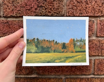 Herbst Studien | Mini-Ölgemälde auf Leinwand-Papier