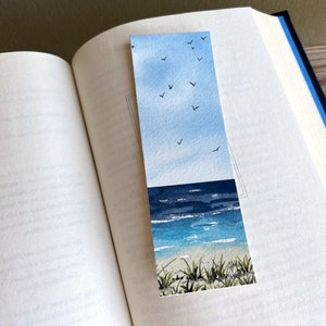 Tropical Beach watercolor bookmark | Original hand painted bookmark