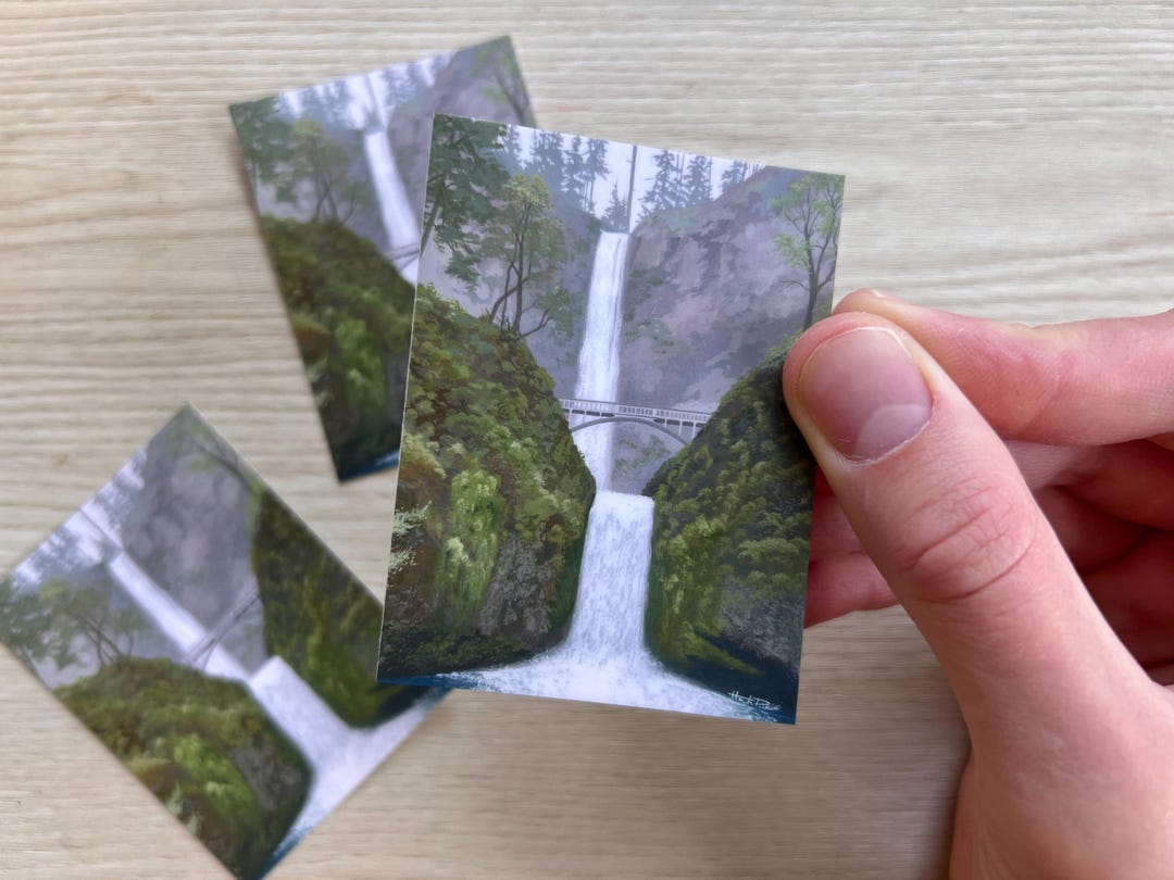 Art Sticker: Multnomah Falls - Etsy
