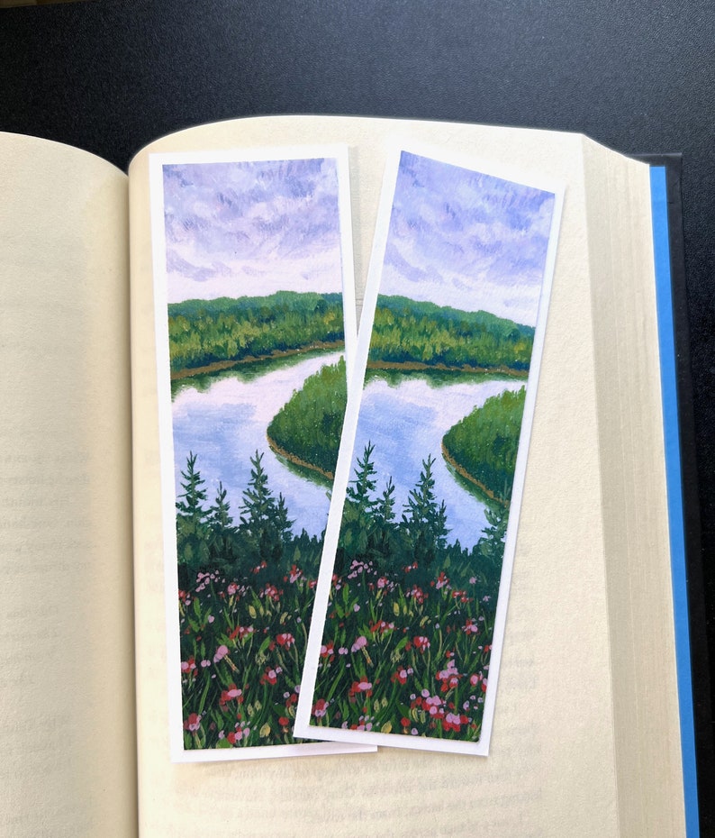 Mountain and River Wildflowers | Printed Art Bookmark - Etsy