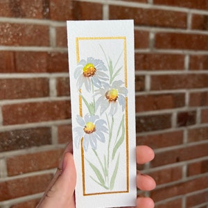 Daisies watercolor bookmark | Original hand painted bookmark