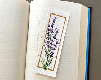 Lavender Watercolor Bookmark | Original hand-painted bookmark