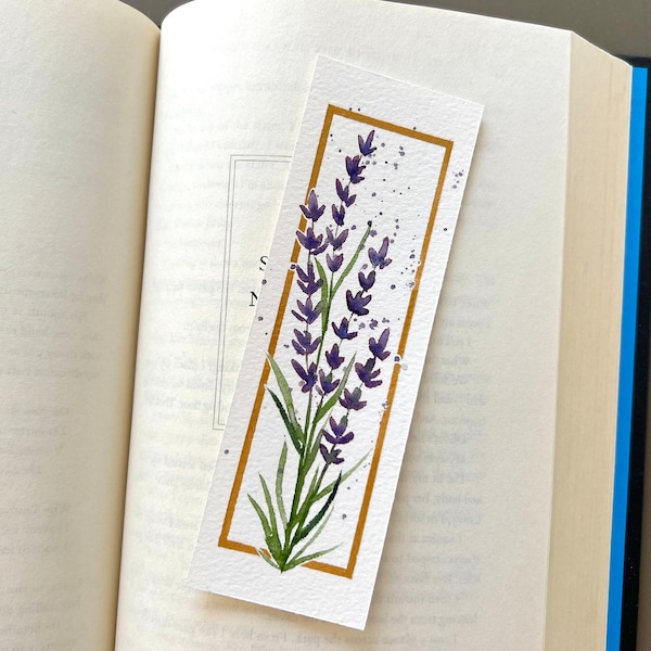 Lavender Watercolor Bookmark | Original hand-painted bookmark