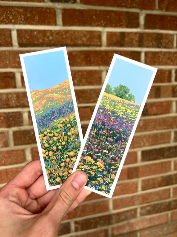 Art Bookmarks: Wildflower Fields and California Poppies - Etsy