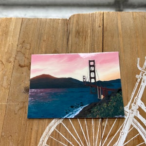 Art sticker: Golden Gate at Sunset