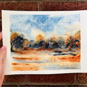 Abstract Forest Landscape | Original watercolor painting
