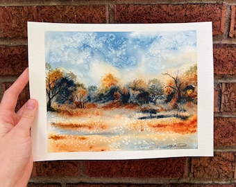 Abstract Forest Landscape | Original watercolor painting