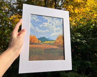 Autumn in Boulder | Original gouache painting, matted