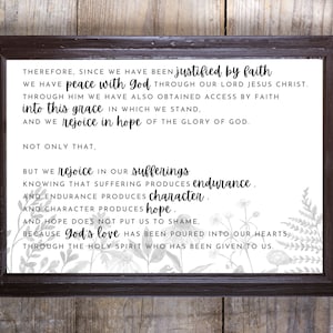 Romans 5:1-5 Rejoice in Our Sufferings Minimalist Poster