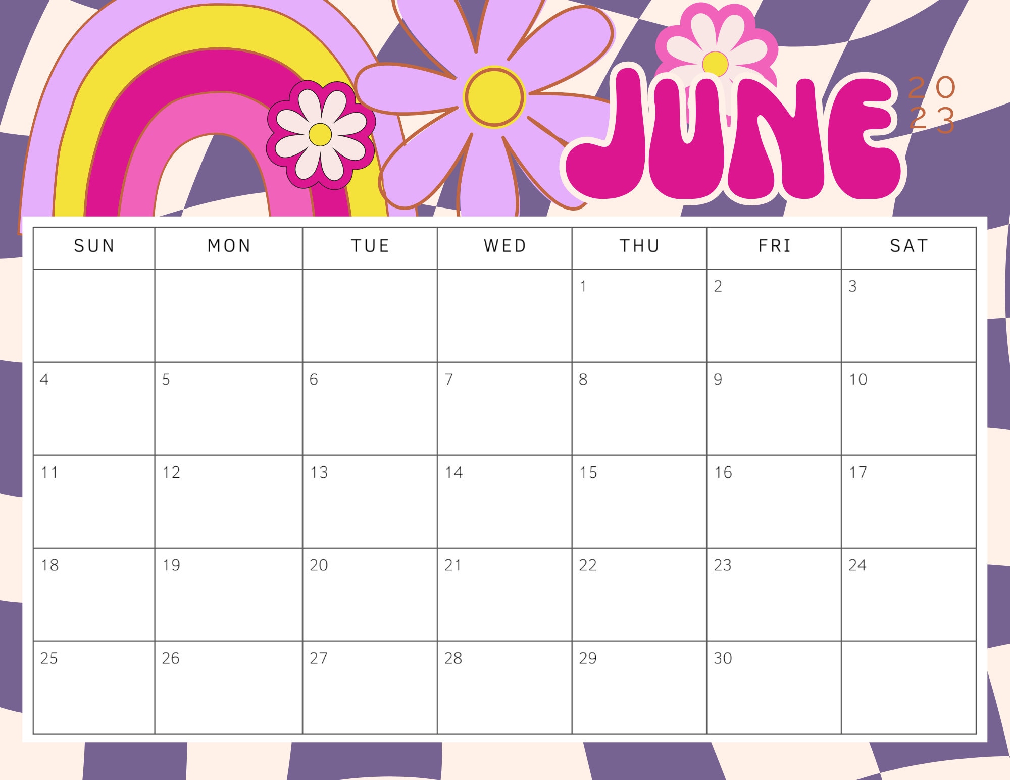 Cute June 2022 Calendar Printable - Il Fullxfull.4851440420 3sim
