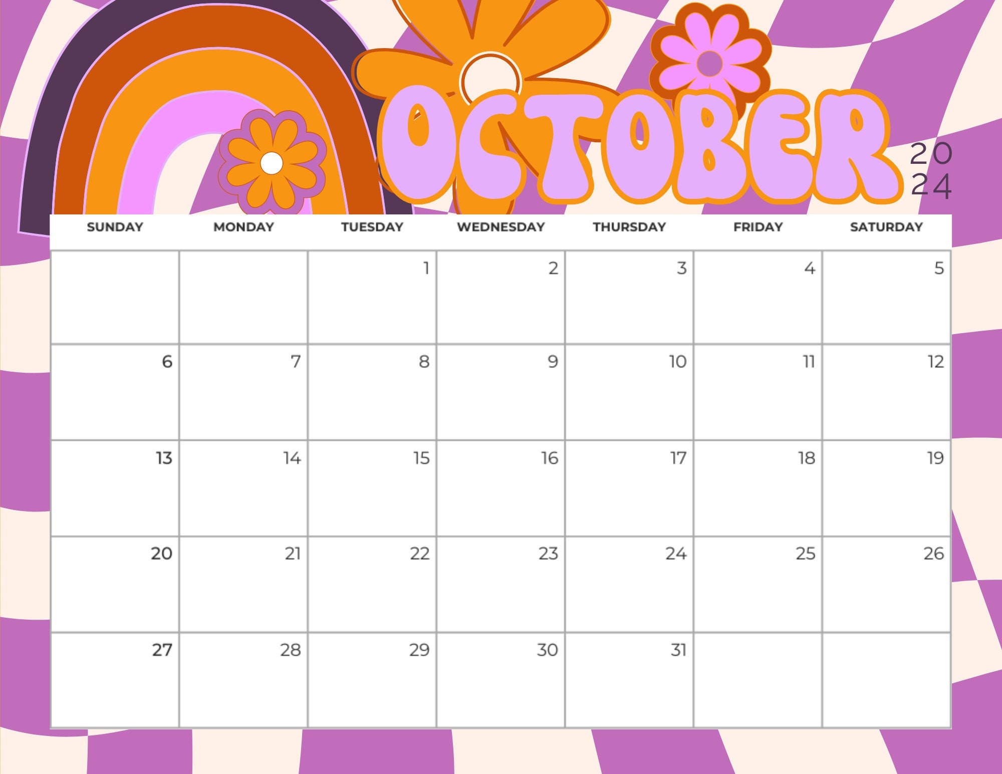 Calender Printable Bottoms