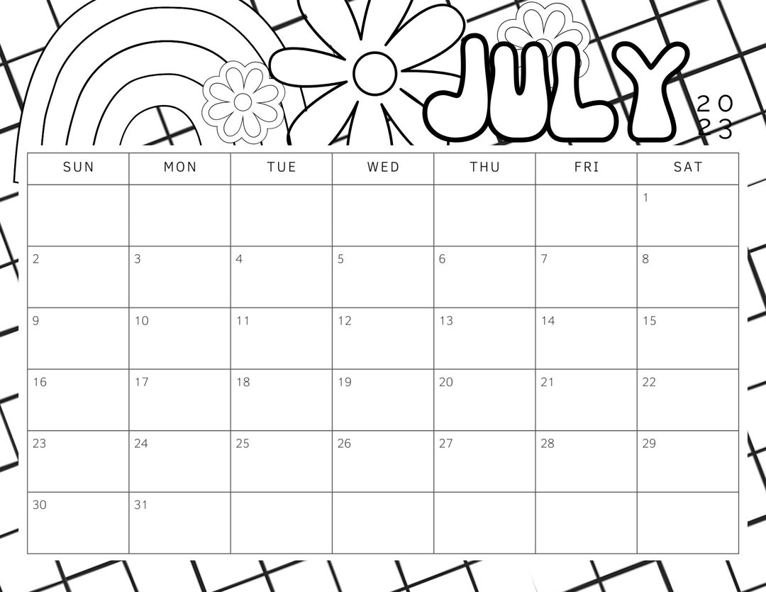blank-july-calendar-retro-daisy-coloring-sheet-printable-etsy