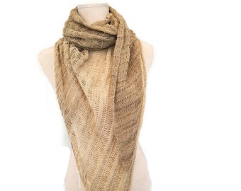 Women's wool triangular scarf