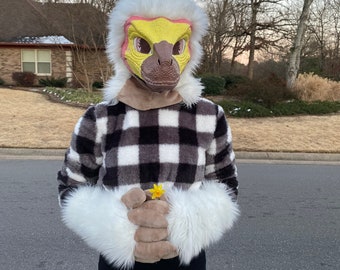 fursuit head premade raptor mask dinomask