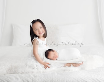 Blanco BED Telón de fondo digital, Fondo de fotografía