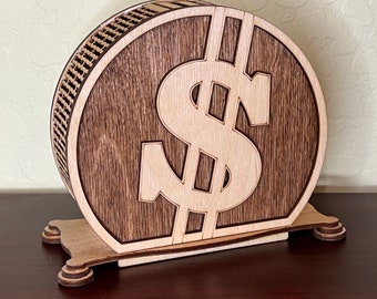 Unique Handcrafted Baltic Birch Piggy Bank - Perfect for Saving Bitcoin and More!