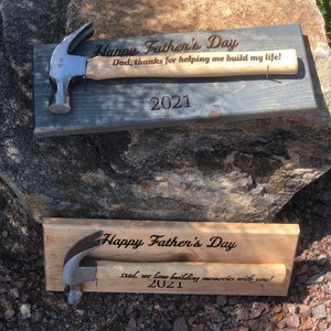 Custom Laser Engraved Hammer and Plaque - Personalized Gift for Dad/Father, Christmas Present for Him