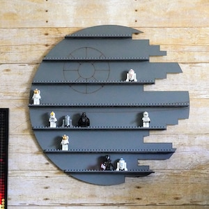 Death Star Handmade Mini Figure Display Shelf - Holds Over 70 Mini Figs (18x18)