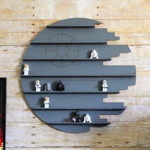 Handmade Mini Figure Death Star Display Shelf - Holds Over 70 Mini Figs (18x18)