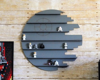 Handmade Mini Figure Death Star Display Shelf - Holds Over 70 Mini Figs (18x18)