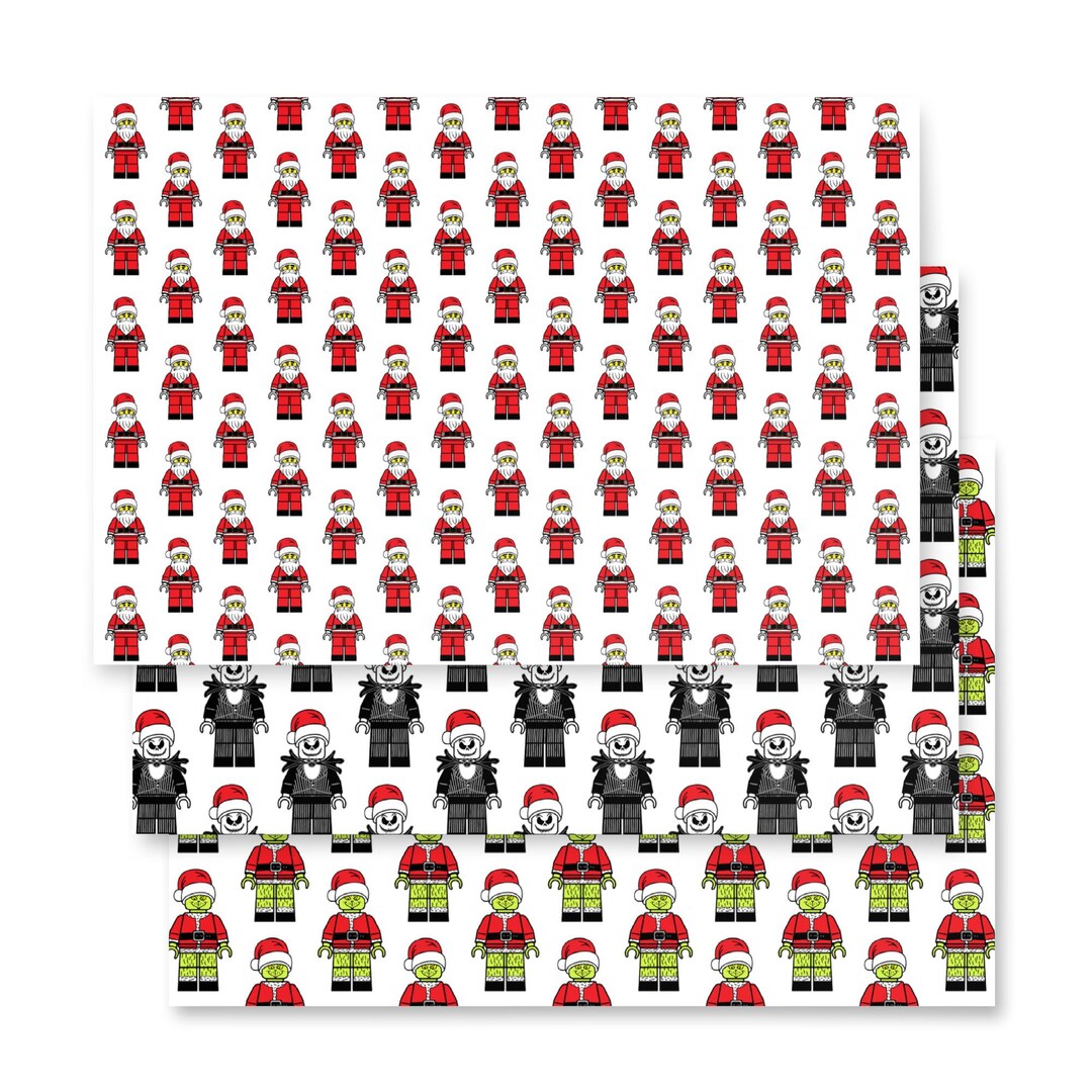 Lego Mini-figure Santa Wrapping Paper Sheets - Etsy