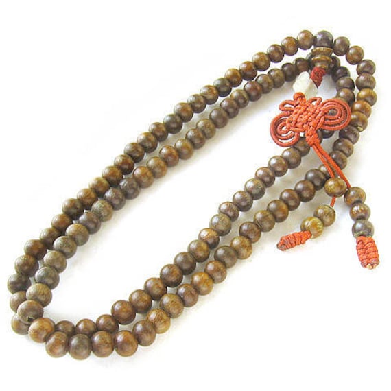 Collana Mala Tibetana 108 Perline In Quarzo Fumé - Meditazione E Guarigione - Fatto A Mano