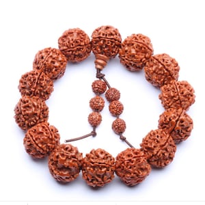 5 mukhi Stretchy Tibetan 12 18mm Rudraksha Bodhi Seed Yoga Meditation Prayer Beads Mala Bracelet,Five Face Shiva Rudraksh
