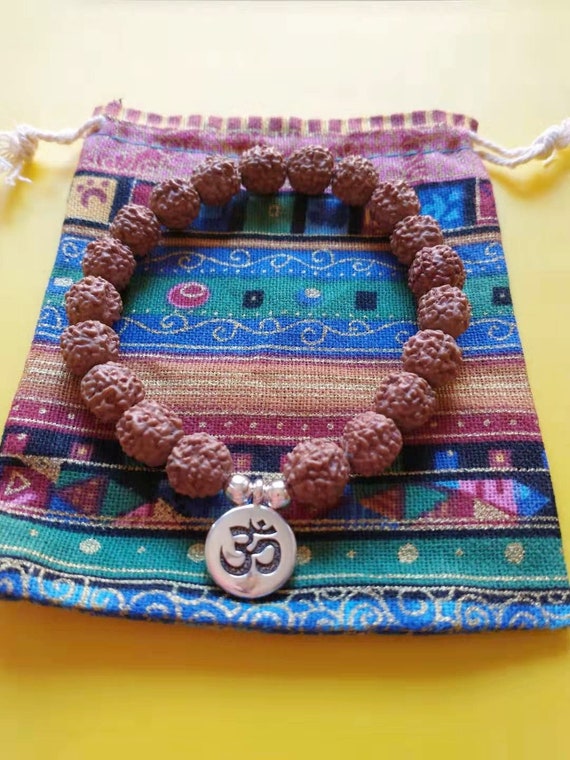 OM Maroon Bracelet Wristband Hinduism Sikh Prayer Yoga Meditation -  Stretchable