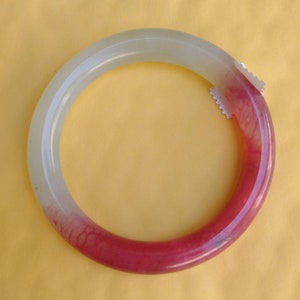 Rare Natural Vintage blood jade Rounded Bangle Bracelet - Grade A+ kids size