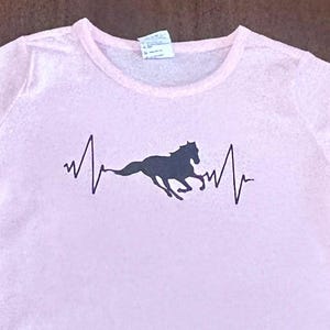 Horse Heartbeat Shirt, Pink Hi-Lo Tee, Horse Lover Gift
