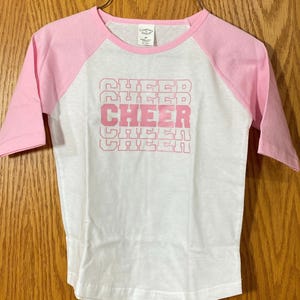 Pink Raglan Sleeve Cheer T-Shirt