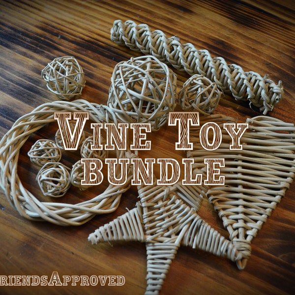 Vine toy bundle, shredder toys for small pets, chinchilla, rabbit, hamster, degu, ferret, gerbil, bird