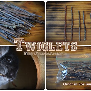 Apple sticks, apple twiglets, apple twigs, apple chew chunks, treats for small pets, chinchilla, degu, rabbit, hamster, gerbil, rat, bird image 4