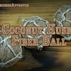 Coconut husk ball, toy for small pets, chinchilla, degu, rabbit, hamster, gerbil, bird