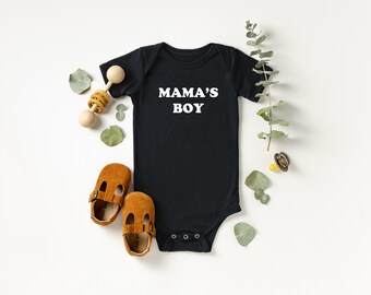 mama's boy baby shirt